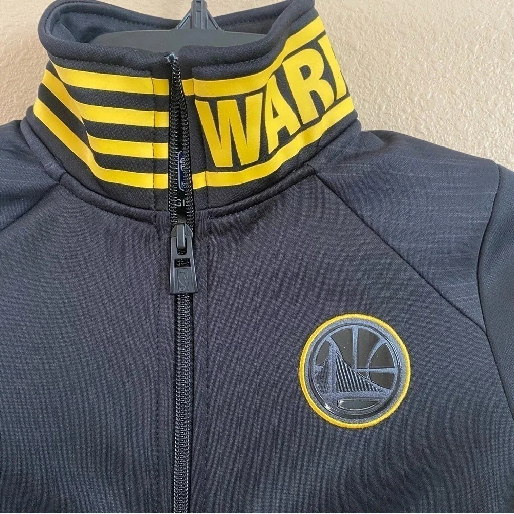 NBA Golden State Warriors Girls S 7/8 Black Yellow Aviator Full Zip Track Jacket